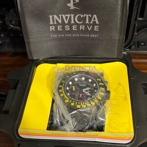 Invicta Reserve Black and Yellow Watch